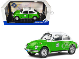 1974 Volkswagen Beetle 1303 Mexican Taxi Green and White 1/18 Diecast Model Car Solido S1800521