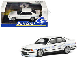 1994 BMW E34 Alpina B10 BiTurbo White with Blue Stripes 1/43 Diecast Model Car Solido S4310404