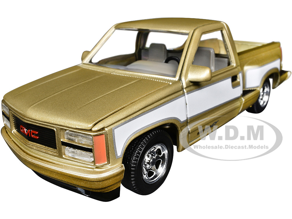 1992 GMC Sierra GT Pickup Truck Gold Metallic with White
