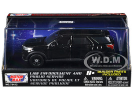 2022 Ford Police Interceptor Utility Black Unmarked Custom Builder s Kit Law Enforcement and Public Service Series 1/43 Diecast Model Car Motormax 79521BB-BK