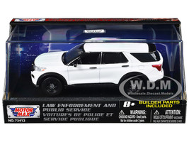 2022 Ford Police Interceptor Utility White Unmarked Custom Builder s Kit Law Enforcement and Public Service" Series 1/43 Diecast Model Car Motormax 79521BB-W