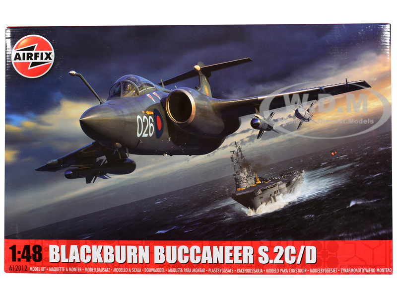 Level 4 Model Kit Blackburn Buccaneer S.2C/D Attack Aircraft with 4 Scheme Options 1/48 Plastic Model Kit Airfix A12012