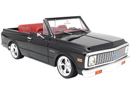 1972 Chevrolet Blazer Custom Black with White Top and Red Interior Limited Edition to 698 pieces Worldwide 1/18 Diecast Model Car ACME A1807709