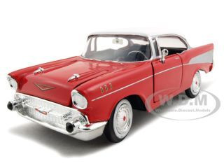 1957 Chevrolet Bel Air Red 1/24 Diecast Model Car Motormax 73228