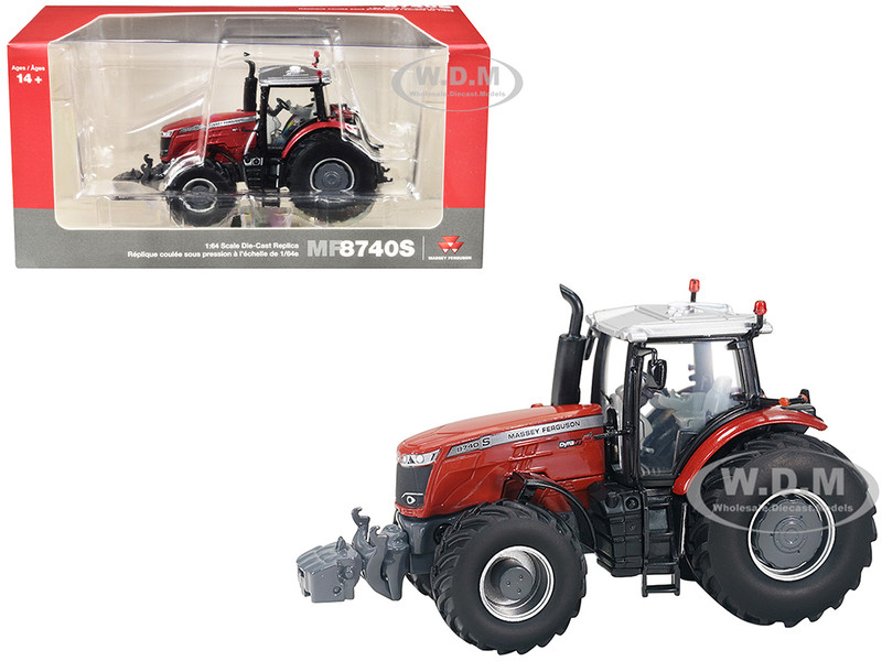 Massey Ferguson 8740 S Dyna VT Tractor Red with Silver Top 1/64 Diecast Model SpecCast SCT947