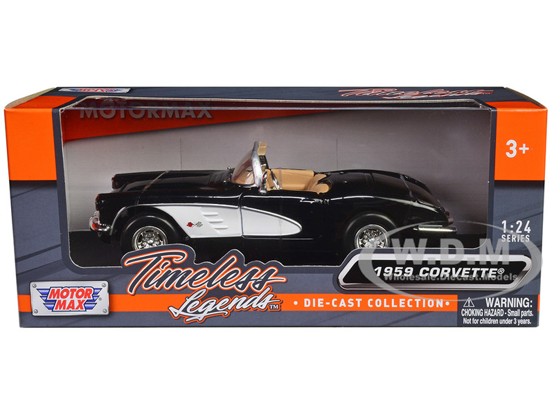 1959 Chevrolet Corvette Black 1/24 Diecast Model Car