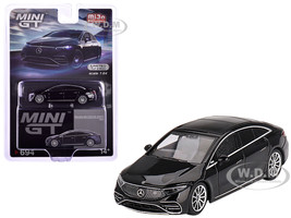 Mercedes Benz EQS 580 4MATIC Black Limited Edition to 2400 pieces Worldwide 1/64 Diecast Model Car Mini GT MGT00694