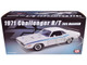 1971 Dodge Challenger R T 383 Magnum Brite White with Blue Stripes and Blue Interior Limited Edition to 468 pieces Worldwide 1/18 Diecast Model Car ACME A1806027