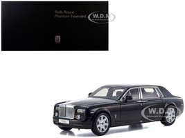 Rolls Royce Phantom EWB Extended Wheelbase Black and Silver Metallic 1/18 Diecast Model Car Kyosho 08841BKS