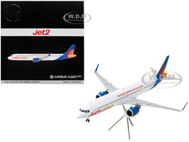 Airbus A321neo Commercial Aircraft Jet2Holidays G SUNB White with Tail Graphics Gemini 200 Series 1/200 Diecast Model Airplane GeminiJets G2EXS1265