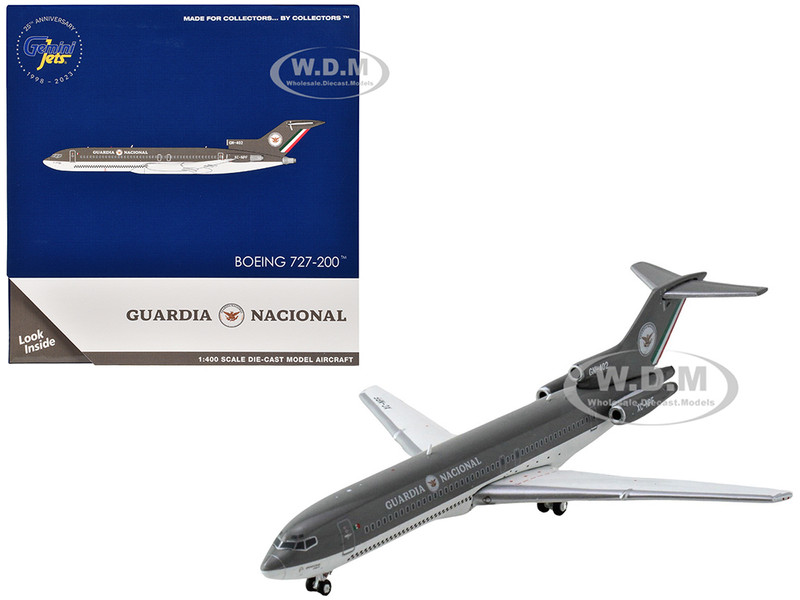 Boeing 727 200 Commercial Aircraft Guardia Nacional Mexico National Guard XC NPF GN 402 Gray 1/400 Plastic Model Geminijets GJ2133
