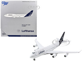 Boeing 747 400 Commercial Aircraft Lufthansa D ABVY White with Dark Blue Tail 1/400 Diecast Model Airplane GeminiJets GJ2208
