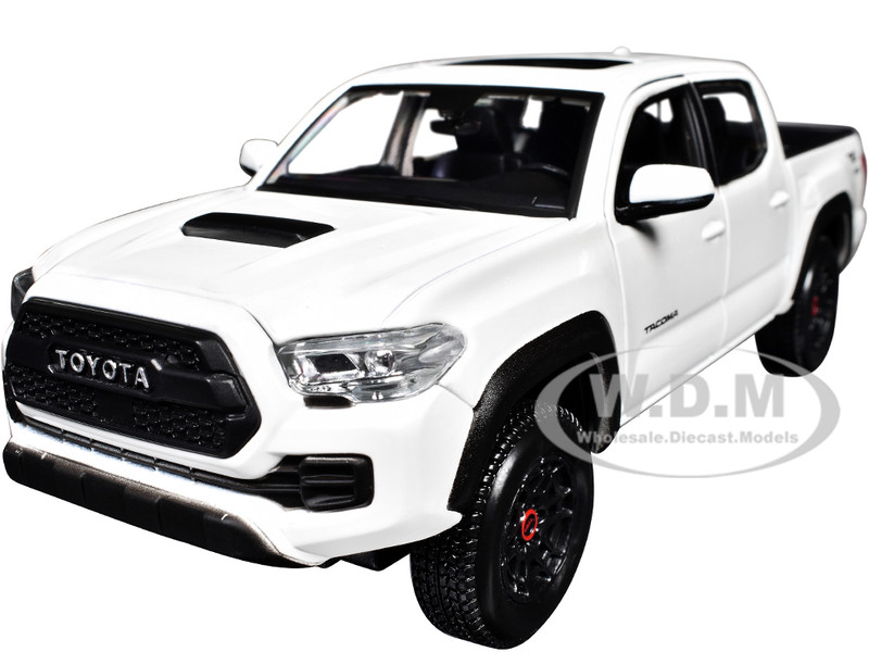 2023 Toyota Tacoma TRD PRO Pickup Truck White with Sunroof Special Edition Series 1/27 Diecast Model Car Maisto 32910WH