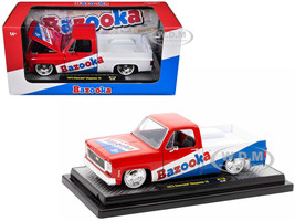 1973 Chevrolet Cheyenne 10 Pickup Truck Red and Blue with White Stripe Bazooka Bubble Gum Limited Edition to 6250 pieces Worldwide 1/24 Diecast Model Car M2 Machines 40300-119B