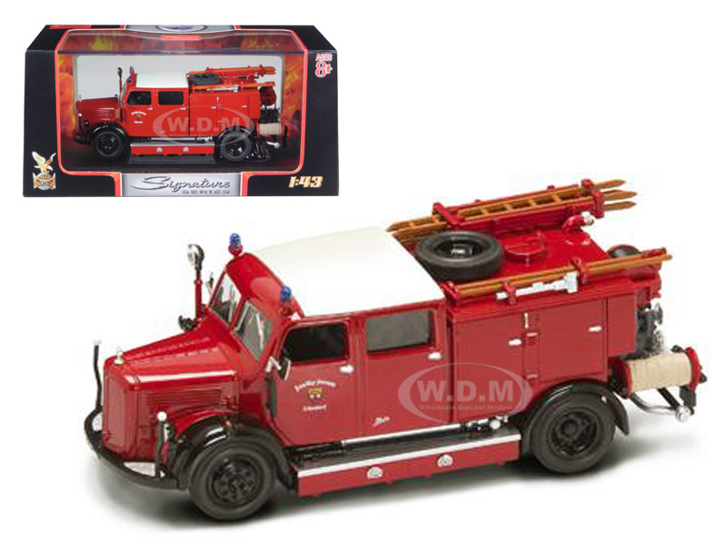 1950 Mercedes Benz TLF-15 Fire Engine Red 1/43 Diecast Model Road Signature 43013