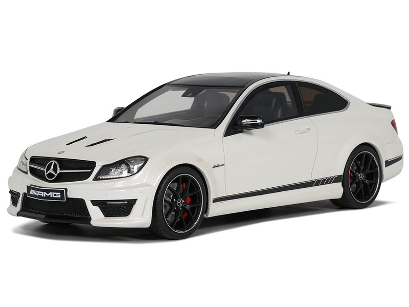 Mercedes Benz C63 AMG 507 Diamond White with Black Top 1/18 Model Car GT Spirit GT899