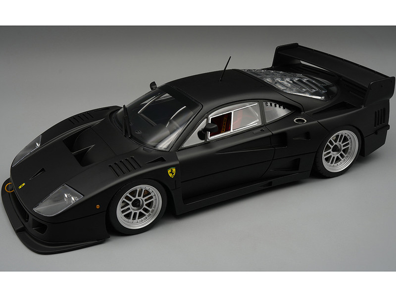 Ferrari F40 LM Matt Black with Enkei Silver Wheels Press Version 1996 Mythos Series Limited Edition to 75 pieces Worldwide 1/18 Model Car Tecnomodel TM18-286I