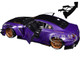 2022 Nissan Skyline GT R R35 Liberty Walk Body Kit 2 0 RHD Right Hand Drive Purple Metallic with Black Top and Carbon Hood Purplezilla 1/18 Diecast Model Car Solido S1805812