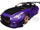2022 Nissan Skyline GT R R35 Liberty Walk Body Kit 2 0 RHD Right Hand Drive Purple Metallic with Black Top and Carbon Hood Purplezilla 1/18 Diecast Model Car Solido S1805812