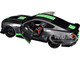 2020 Ford Shelby Mustang GT500 Carbonized Gray Metallic with Neon Green Stripes 1/18 Diecast Model Car Solido S1805911