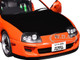 1993 Toyota Supra MK4 A80 RHD Right Hand Drive Orange Metallic with Black Hood 1/18 Diecast Model Car Solido S1807605