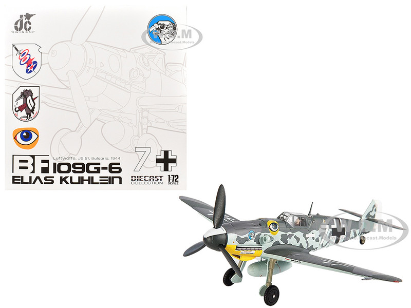 Messerschmitt BF 109G 6 Fighter Aircraft JG 51 Bulgaria 1944 German Luftwaffe 1/72 Diecast Model JC Wings JCW-72-BF109-002