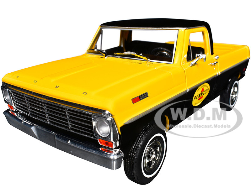 1969 Ford F 100 Pickup Truck Pennzoil Yellow and Black Running on Empty Series 7 1/24 Diecast Model Car Greenlight 85082