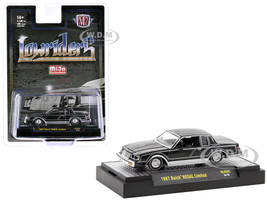 1987 Buick Regal Limited Lowrider Black with Silver Graphics Lowriders Limited Edition to 5500 pieces Worldwide 1/64 Diecast Model Car M2 Machines 31500-MJS69