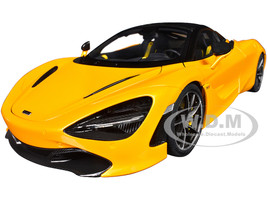 McLaren 720S Volcano Yellow with Black Top and Carbon Accents 1/18 Model Car Autoart 76070