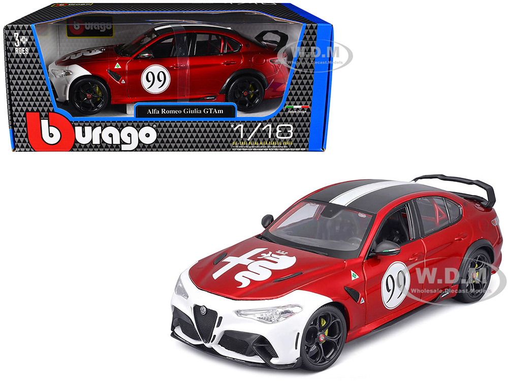 Alfa Romeo Giulia GTAm #99 Red Metallic with Black Top and White