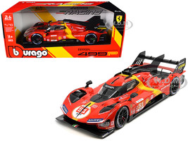 Ferrari 499P #51 James Calado Antonio Giovinazzi Alessandro Pier Guidi Ferrari AF Corse Winner 24 Hours of Le Mans 2023 Racing Series 1/18 Diecast Model Car Bburago 16301