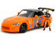 2001 Honda S2000 Orange with Gray Top and Graphics and Naruto Diecast Figure Naruto Shippuden 2009 2017 TV Series Anime Hollywood Rides Series 1/24 Diecast Model Car Jada 35351