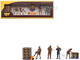 UPS Driver and Workers 7 Piece Figure Set for 1/64 scale models Mini GT MGTAC30