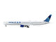 Boeing 767 400ER Commercial Aircraft United Airlines N76064 White with Blue Tail 1/400 Diecast Model Airplane GeminiJets GJ2152