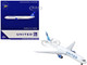 Boeing 767 400ER Commercial Aircraft United Airlines N76064 White with Blue Tail 1/400 Diecast Model Airplane GeminiJets GJ2152