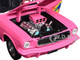 1966 Ford Mustang Fastback 2+2 Pink with Blue and Yellow Stripes "Pro Street" Limited Edition to 6250 pieces Worldwide 1/24 Diecast Model Car by M2 Machines