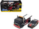 JDM Flatbed Truck #25 Black and Red and 1983 85 Toyota Trueno Sprinter AE86 #25 Black and Red Advan Livery Muscle Transports Series 1/64 Diecast Models Muscle Machines 11557RD