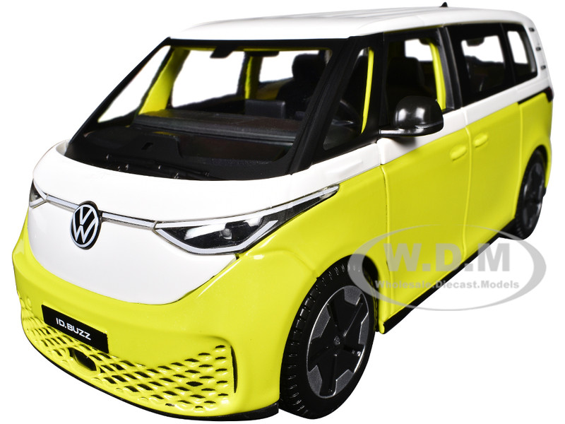 2023 Volkswagen ID Buzz Van Yellow and White Special Edition Series 1/24 Diecast Model Car Maisto 32914YL
