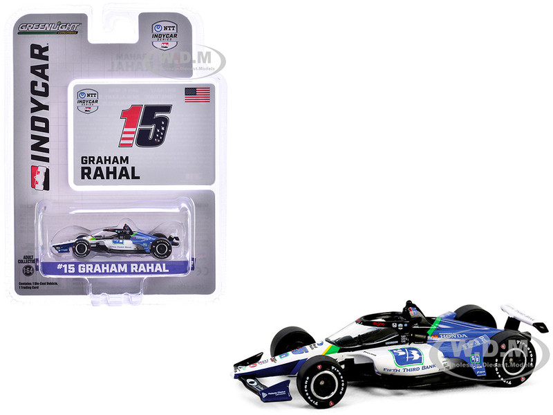 Dallara IndyCar #15 Graham Rahal Fifth Third Bank Rahal Letterman Lanigan Racing NTT IndyCar Series 2024 1/64 Diecast Model Car Greenlight 11610