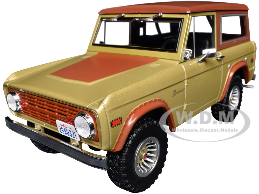 1970 Ford Bronco Gold Metallic with Brown Hood and Top 