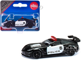 Chevrolet Corvette ZR1 Police Car Black and White Diecast Model Car Siku SK1545