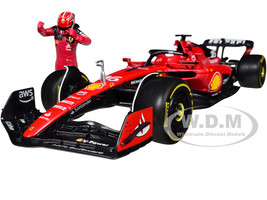 Ferrari SF 23 #16 Charles Leclerc Formula One F1 World Championship 2023 with Driver Figure 1/24 Diecast Model Car Bburago 26809CL