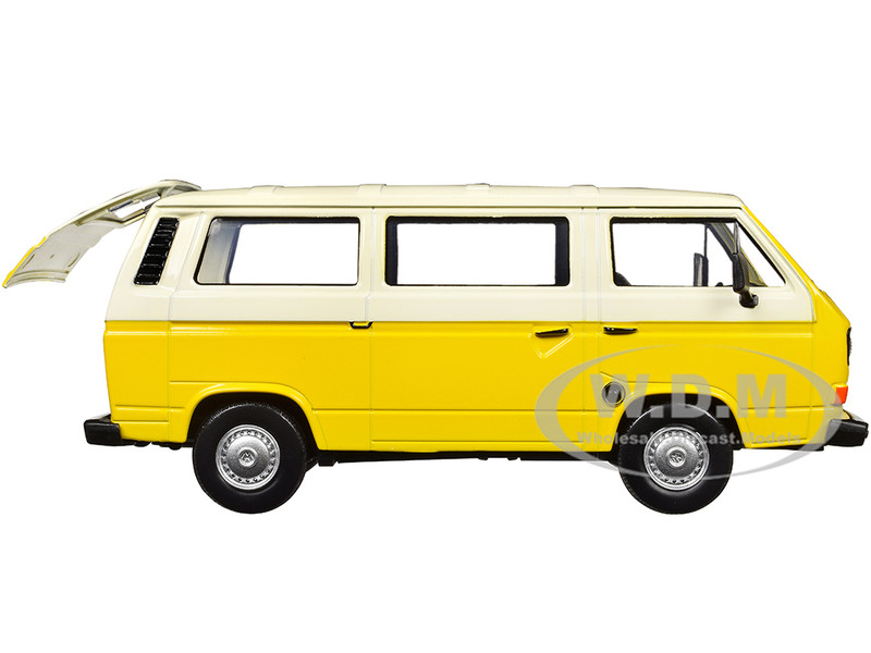 VOLKSWAGEN TYPE 2 (T3) VAN YELLOW & BEIGE 1/24 DIECAST MODEL BY