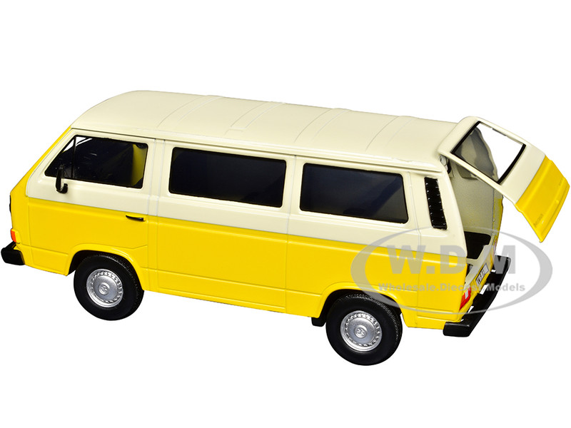 VOLKSWAGEN TYPE 2 (T3) VAN YELLOW & BEIGE 1/24 DIECAST MODEL BY