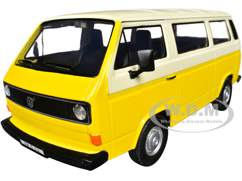 VOLKSWAGEN TYPE 2 (T3) VAN YELLOW & BEIGE 1/24 DIECAST MODEL BY
