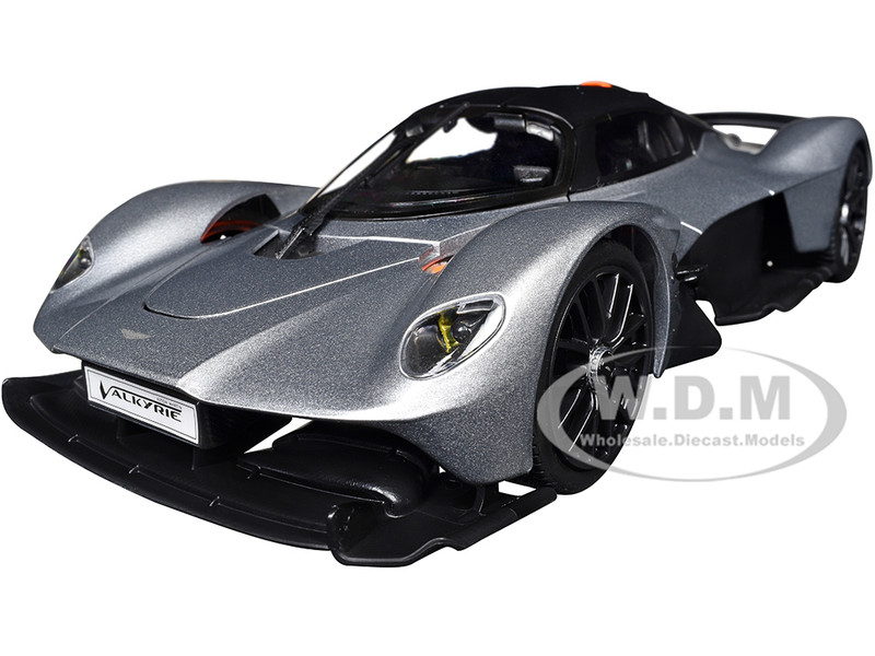 Aston Martin Valkyrie Silver Metallic with Matt Black Top Special Edition Series 1/18 Diecast Model Car Maisto 31465SIL