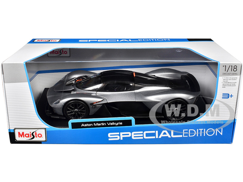 Aston Martin Valkyrie Silver Metallic with Matt Black Top 