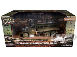 GMC CCKW 353B Cargo Truck 1st Infantry Division Weymouth England World War II 1945 United States Army with Figures Armoured Fighting Vehicle Series 1/32 Diecast Model Forces of Valor FOV-801201A