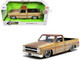 1985 Chevrolet C 10 Pickup Truck Yellow with Brown Top Rusted and Daytona Wire Wheels Just Trucks Series 1/24 Diecast Model Car Jada 35860