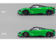 McLaren 765LT Green with Black Top and Extra Wheels 1/64 Diecast Model Car CM Model CM64-765LT-10